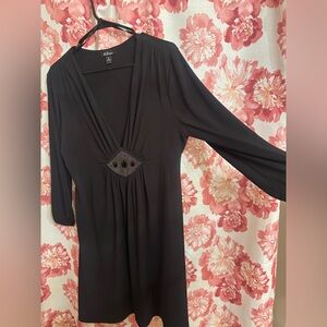 AGB Black Mini Dress with Embellished Detail